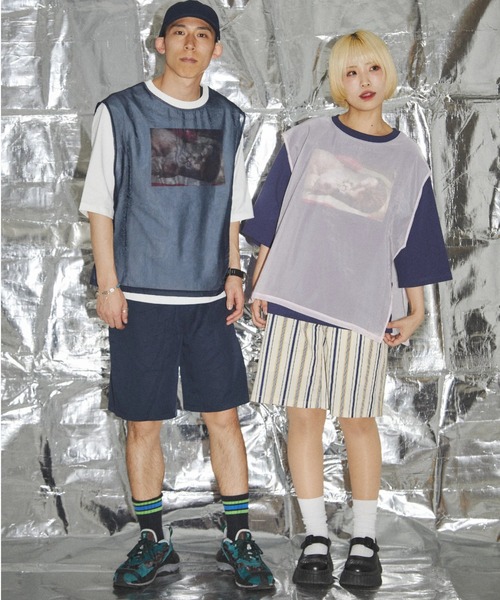 L.H.P（エルエイチピー）の「neuron/ニュウロン/レイヤードかまたくん＆ゴンザレスＴシャツ（Tシャツ/カットソー・レディース・ネイビー/ピンク・F）」の8枚目の写真