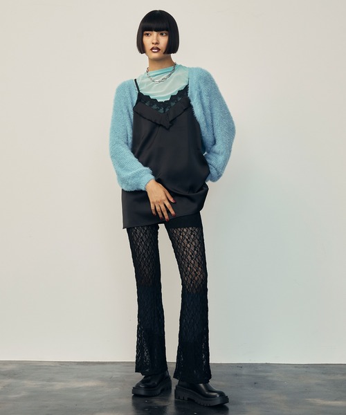 uyu.(ウユ)の「【レース×美シルエット】レーススリムフレアパンツ(その他パンツ・レディース・ピンク/ブラック/ホワイト・FREE)」の22枚目の写真