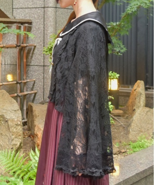 axes femme（アクシーズファム）の「チェーン付き総レースボレロ（カーディガン/ボレロ・レディース・ブラック/キナリ・FREE）」の10枚目の写真