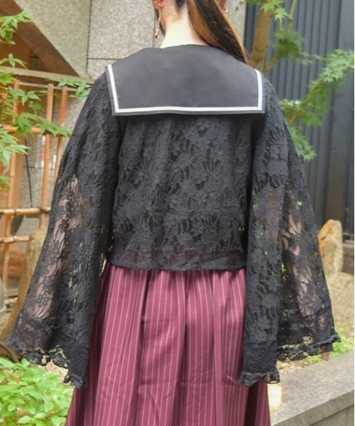チェーン付総レースボレロ axes femme 黒 axes femme（アクシーズファム）の「チェーン付き総レースボレロ