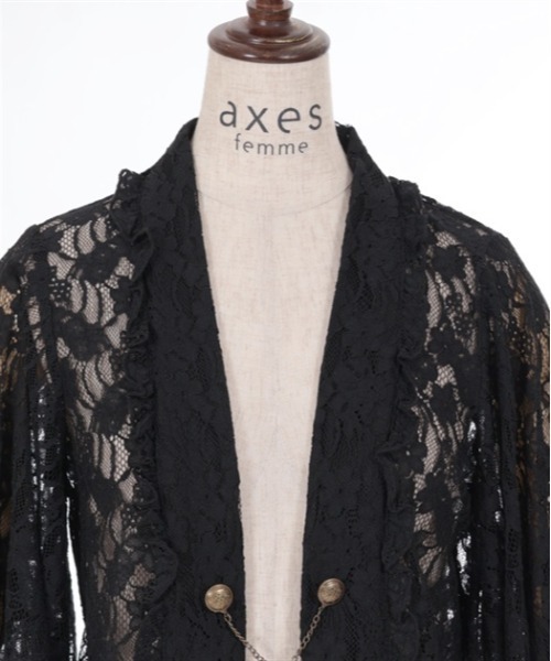 チェーン付総レースボレロ axes femme 黒 axes femme（アクシーズファム）の「チェーン付き総レースボレロ