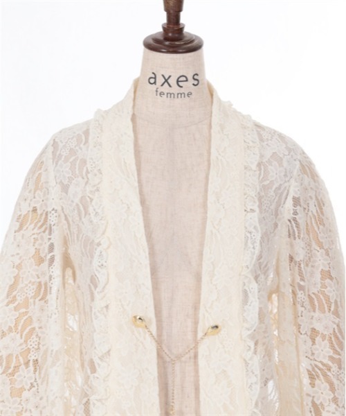 axes femme（アクシーズファム）の「チェーン付き総レースボレロ（カーディガン/ボレロ・レディース・ブラック/キナリ・FREE）」の17枚目の写真