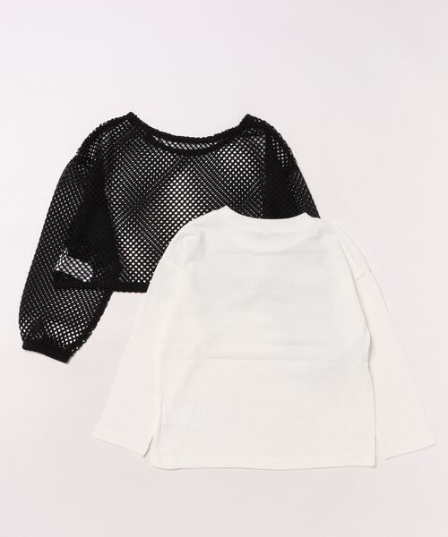 セール】キッズ メッシュレイヤードトップス 2枚セット（Tシャツ