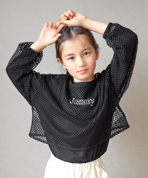レイヤードメッシュカットソー セール】メッシュレイヤードプルオーバー（Tシャツ/カットソー