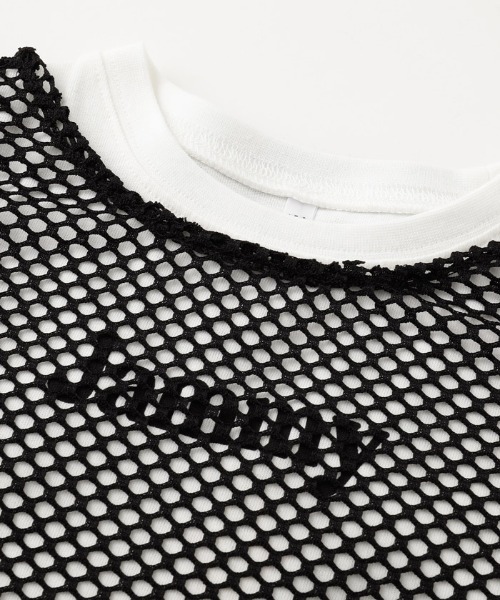 メッシュレイヤードトップ SET]メッシュレイヤードニットトップス＆スカートSET UP +選べる