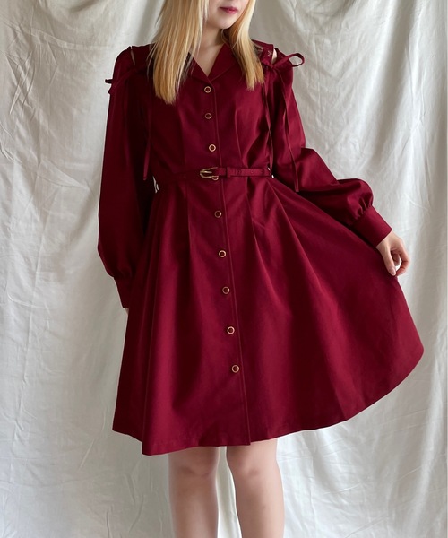 TORTE（トルテ）の「2wayテーラード長袖ワンピース（ワンピース・レディース・ピンク/レッド/ダークグレー/ブラック・FREE）」の4枚目の写真