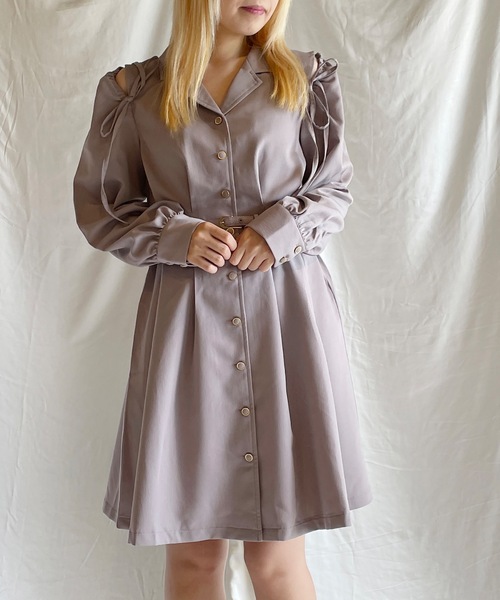 TORTE（トルテ）の「2wayテーラード長袖ワンピース（ワンピース・レディース・ピンク/レッド/ダークグレー/ブラック・FREE）」の3枚目の写真