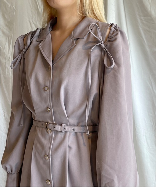 TORTE（トルテ）の「2wayテーラード長袖ワンピース（ワンピース・レディース・ピンク/レッド/ダークグレー/ブラック・FREE）」の6枚目の写真