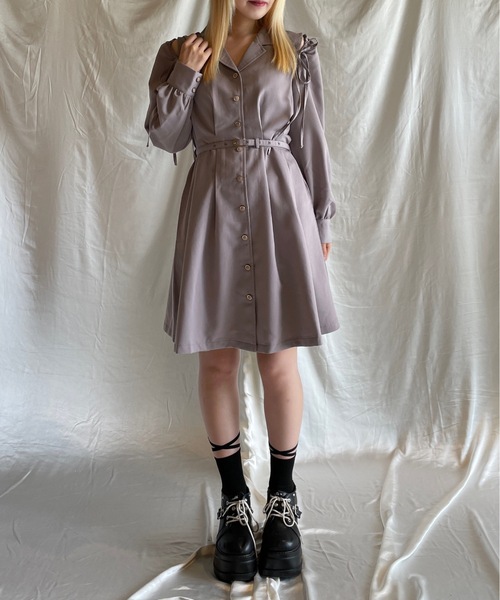 TORTE（トルテ）の「2wayテーラード長袖ワンピース（ワンピース・レディース・ピンク/レッド/ダークグレー/ブラック・FREE）」の17枚目の写真