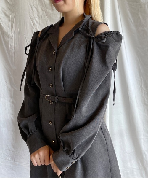 TORTE（トルテ）の「2wayテーラード長袖ワンピース（ワンピース・レディース・ピンク/レッド/ダークグレー/ブラック・FREE）」の5枚目の写真