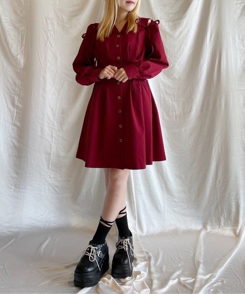 TORTE（トルテ）の「2wayテーラード長袖ワンピース（ワンピース・レディース・ピンク/レッド/ダークグレー/ブラック・FREE）」の19枚目の写真