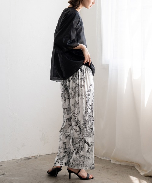 VitaFelice（ヴィータフェリーチェ）の「スムースタッチロングパンツ ルームウェア ルームパンツ（その他ルームウェア・レディース・ネイビー/ブラック/ホワイト/グリーン・FREE）」の2枚目の写真