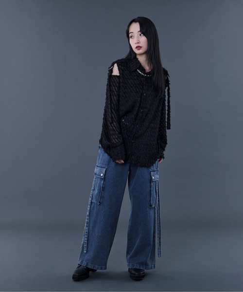 Ellno Loset(エルノロゼット)の「フリンジJQカットアウトシャツ(シャツ/ブラウス・メンズ・ブルー/ブラック・LARGE/MEDIUM/SMALL)」の19枚目の写真