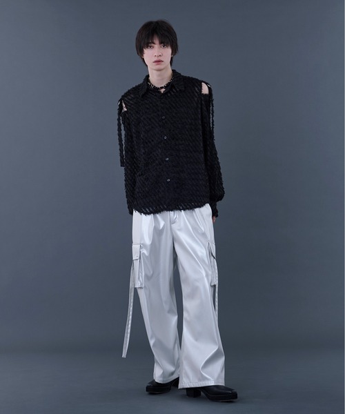 Ellno Loset(エルノロゼット)の「フリンジJQカットアウトシャツ(シャツ/ブラウス・メンズ・ブルー/ブラック・LARGE/MEDIUM/SMALL)」の14枚目の写真