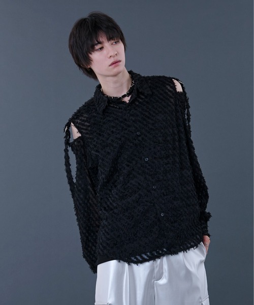 Ellno Loset(エルノロゼット)の「フリンジJQカットアウトシャツ(シャツ/ブラウス・メンズ・ブルー/ブラック・LARGE/MEDIUM/SMALL)」の22枚目の写真