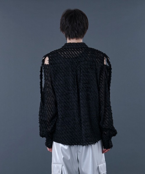 Ellno Loset(エルノロゼット)の「フリンジJQカットアウトシャツ(シャツ/ブラウス・メンズ・ブルー/ブラック・LARGE/MEDIUM/SMALL)」の13枚目の写真