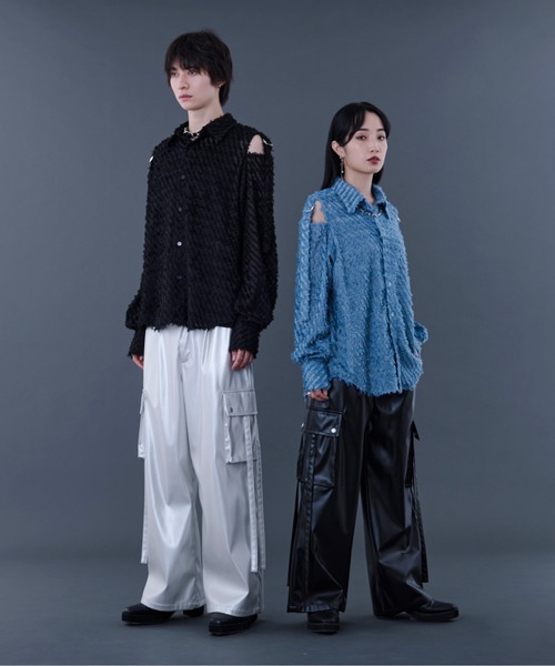 Ellno Loset(エルノロゼット)の「フリンジJQカットアウトシャツ(シャツ/ブラウス・メンズ・ブルー/ブラック・LARGE/MEDIUM/SMALL)」の16枚目の写真
