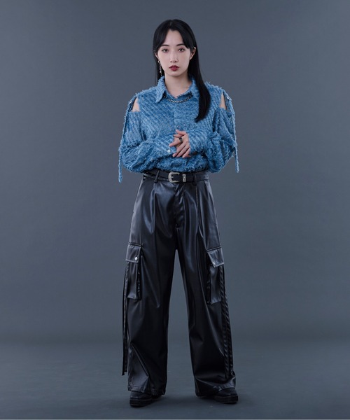 Ellno Loset(エルノロゼット)の「フリンジJQカットアウトシャツ(シャツ/ブラウス・メンズ・ブルー/ブラック・LARGE/MEDIUM/SMALL)」の4枚目の写真