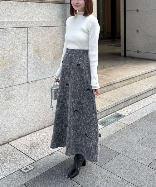 オリーブ色フリルネックニットトップス KOEISTORE ニットトップス レディース 春 夏 春夏 黒 白 ニット