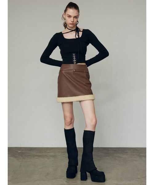 EMODA(エモダ)の「オープンフックチョーカーニット(ニット/セーター・レディース・ホワイト/ブラック/グレー/カーキ・FREE)」の21枚目の写真