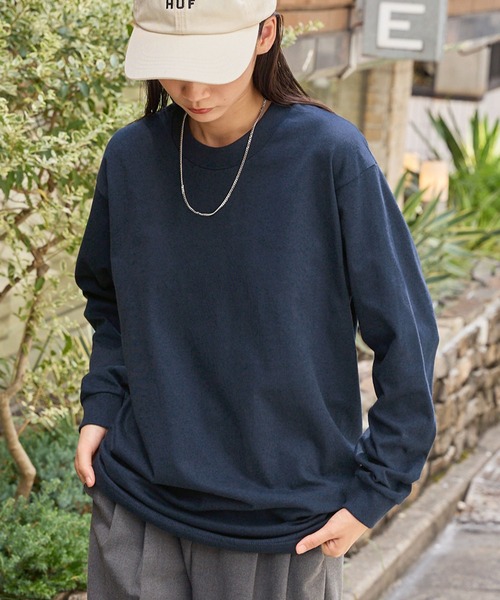 PRO CLUB （プロクラブ）の「PRO CLUB Heavyweight T-SHIRTS/プロクラブ 6.5オンス ヘビーウェイト クルーネック 長袖Tシャツ（Tシャツ/カットソー・メンズ・ホワイト/ネイビー/グレー/ブラック/チャコール・M/S/XL/L）」の5枚目の写真