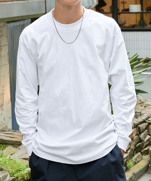 PRO CLUB （プロクラブ）の「PRO CLUB Heavyweight T-SHIRTS/プロクラブ 6.5オンス ヘビーウェイト クルーネック 長袖Tシャツ（Tシャツ/カットソー・メンズ・ホワイト/ネイビー/グレー/ブラック/チャコール・M/S/XL/L）」の18枚目の写真