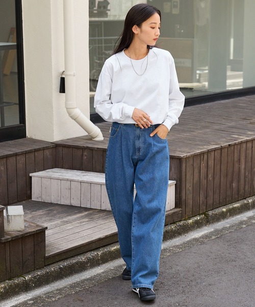 PRO CLUB （プロクラブ）の「PRO CLUB Heavyweight T-SHIRTS/プロクラブ 6.5オンス ヘビーウェイト クルーネック 長袖Tシャツ（Tシャツ/カットソー・メンズ・ホワイト/ネイビー/グレー/ブラック/チャコール・M/S/XL/L）」の8枚目の写真