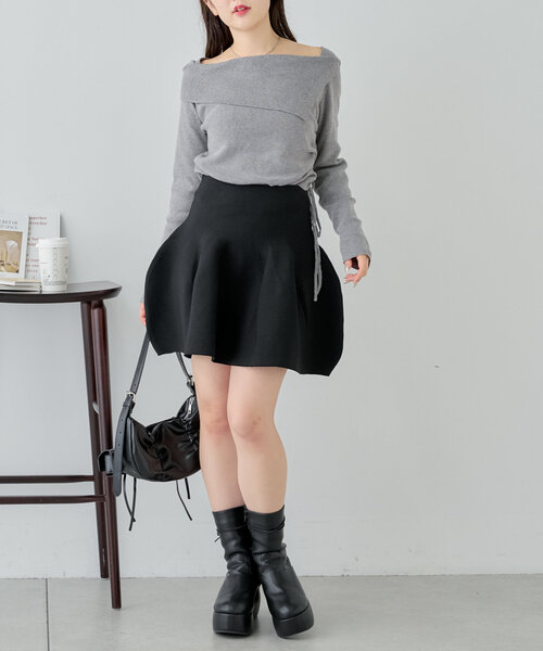 Chico(チコ)の「ビックカラーオフショルニット(ニット/セーター・レディース・ピンク/グレー/ブラック/アイボリー・FREE)」の19枚目の写真