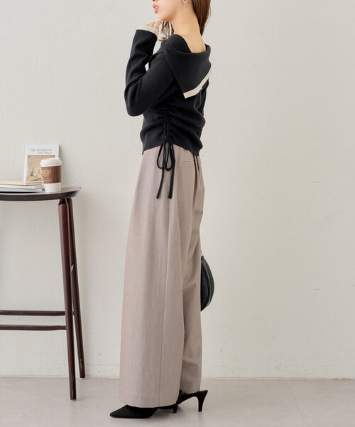 Chico(チコ)の「ビックカラーオフショルニット(ニット/セーター・レディース・ピンク/グレー/ブラック/アイボリー・FREE)」の13枚目の写真