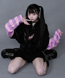 REFLEM | 【REFLEM × Ironmouse SPECIAL COLLABORATION】Layered Striped Sleeve Harness Tee(スウェット)