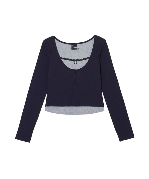 FCMM(エフシーエムエム)の「ROSE RIBBON L/S TEE/ローズリボンロングスリーブT(Tシャツ/カットソー・レディース・ピンク/アイボリー/ネイビー・MEDIUM/SMALL)」の10枚目の写真