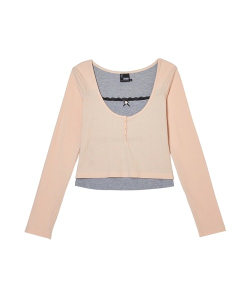 FCMM(エフシーエムエム)の「ROSE RIBBON L/S TEE/ローズリボンロングスリーブT(Tシャツ/カットソー・レディース・ピンク/アイボリー/ネイビー・MEDIUM/SMALL)」の14枚目の写真