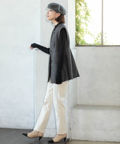 OPAQUE.CLIP（オペークドットクリップ）の「◆《SS-LLsize》着丈が選べる！裏起毛ストレッチスティックパンツ【蓄熱素材/洗濯機洗い可】（その他パンツ・レディース・ブラック/ブラウン系/オフホワイト/ブラック系・34/36/38/40/42/01/02/03）」の11枚目の写真