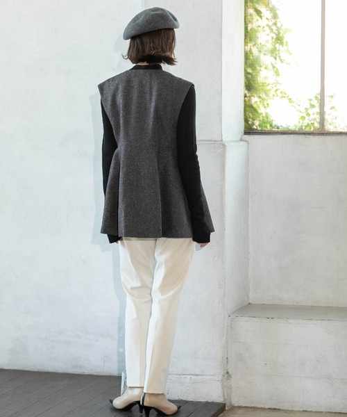 OPAQUE.CLIP（オペークドットクリップ）の「◆《SS-LLsize》着丈が選べる！裏起毛ストレッチスティックパンツ【蓄熱素材/洗濯機洗い可】（その他パンツ・レディース・ブラック/ブラウン系/オフホワイト/ブラック系・34/36/38/40/42/01/02/03）」の12枚目の写真