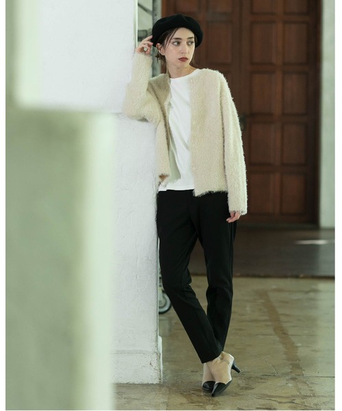 OPAQUE.CLIP（オペークドットクリップ）の「◆《SS-LLsize》着丈が選べる！裏起毛ストレッチスティックパンツ【蓄熱素材/洗濯機洗い可】（その他パンツ・レディース・ブラック/ブラウン系/オフホワイト/ブラック系・34/36/38/40/42/01/02/03）」の18枚目の写真