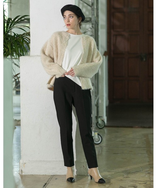 OPAQUE.CLIP（オペークドットクリップ）の「◆《SS-LLsize》着丈が選べる！裏起毛ストレッチスティックパンツ【蓄熱素材/洗濯機洗い可】（その他パンツ・レディース・ブラック/ブラウン系/オフホワイト/ブラック系・34/36/38/40/42/01/02/03）」の19枚目の写真