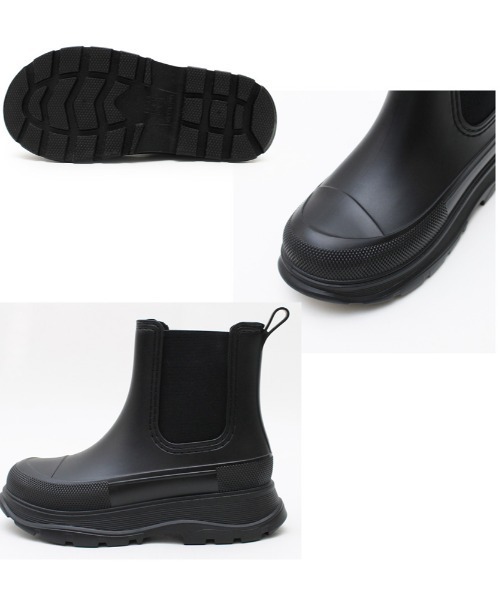 and it_（アンドイット）の「厚底サイドゴアレインブーツ（ブーツ・レディース・ブラック・M/L）」の7枚目の写真