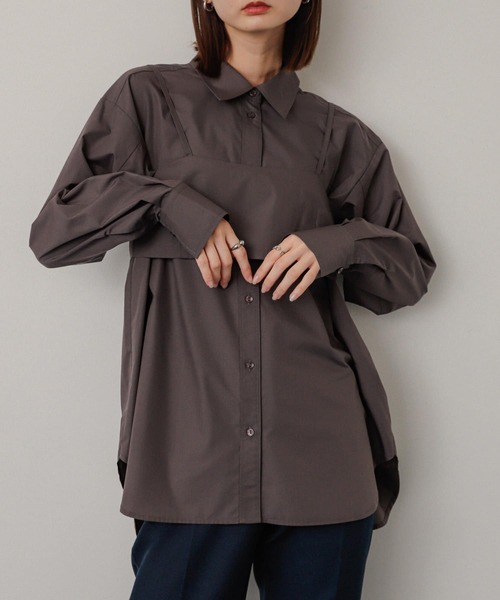 SENSE OF PLACE by URBAN RESEARCH（センスオブプレイスバイアーバンリサーチ）の「ビスチェシャツアンサンブル（シャツ/ブラウス・レディース・アイボリー/チャコールグレー/ブルー・ONE）」の2枚目の写真