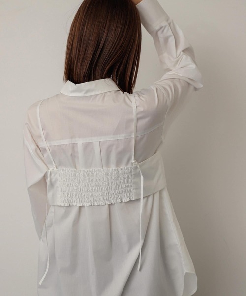 SENSE OF PLACE by URBAN RESEARCH（センスオブプレイスバイアーバンリサーチ）の「ビスチェシャツアンサンブル（シャツ/ブラウス・レディース・アイボリー/チャコールグレー/ブルー・ONE）」の5枚目の写真