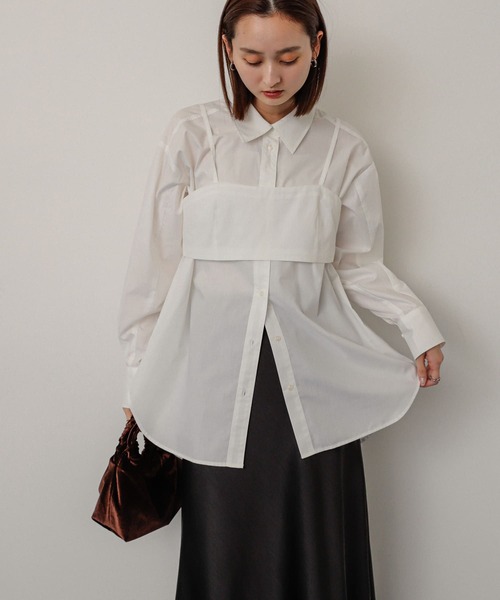 SENSE OF PLACE by URBAN RESEARCH（センスオブプレイスバイアーバンリサーチ）の「ビスチェシャツアンサンブル（シャツ/ブラウス・レディース・アイボリー/チャコールグレー/ブルー・ONE）」の6枚目の写真