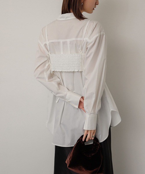 SENSE OF PLACE by URBAN RESEARCH（センスオブプレイスバイアーバンリサーチ）の「ビスチェシャツアンサンブル（シャツ/ブラウス・レディース・アイボリー/チャコールグレー/ブルー・ONE）」の7枚目の写真