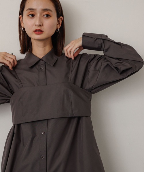 SENSE OF PLACE by URBAN RESEARCH（センスオブプレイスバイアーバンリサーチ）の「ビスチェシャツアンサンブル（シャツ/ブラウス・レディース・アイボリー/チャコールグレー/ブルー・ONE）」の11枚目の写真