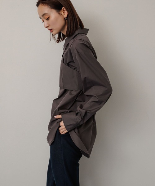 SENSE OF PLACE by URBAN RESEARCH（センスオブプレイスバイアーバンリサーチ）の「ビスチェシャツアンサンブル（シャツ/ブラウス・レディース・アイボリー/チャコールグレー/ブルー・ONE）」の13枚目の写真