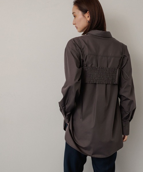 SENSE OF PLACE by URBAN RESEARCH（センスオブプレイスバイアーバンリサーチ）の「ビスチェシャツアンサンブル（シャツ/ブラウス・レディース・アイボリー/チャコールグレー/ブルー・ONE）」の14枚目の写真