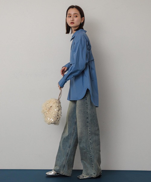 SENSE OF PLACE by URBAN RESEARCH（センスオブプレイスバイアーバンリサーチ）の「ビスチェシャツアンサンブル（シャツ/ブラウス・レディース・アイボリー/チャコールグレー/ブルー・ONE）」の21枚目の写真