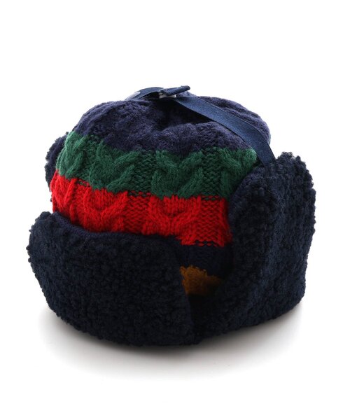 Ampersand（アンパサンド）の「耳当て付ニットキャップ（ニットキャップ/ビーニー・キッズ・ブラック/レインボー/キナリ/ラベンダー・48/50/54/58）」の6枚目の写真