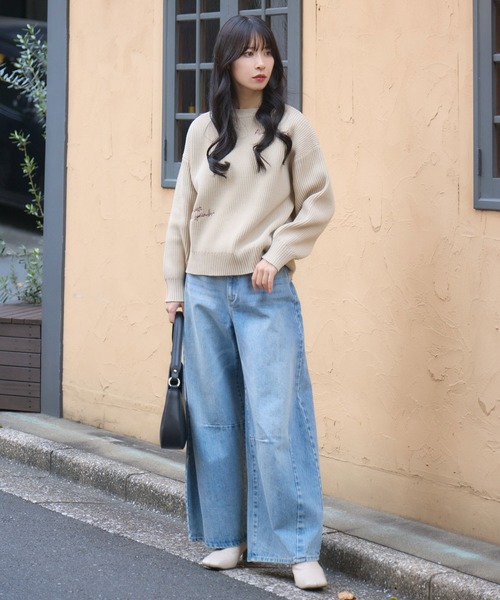 KATHARINE ROSS（キャサリンロス）の「【Pillini/ピリーニ】PILLINI刺繍ロゴニット（ニット/セーター・レディース・ブラック/ベージュ/ネイビー・MEDIUM）」の4枚目の写真