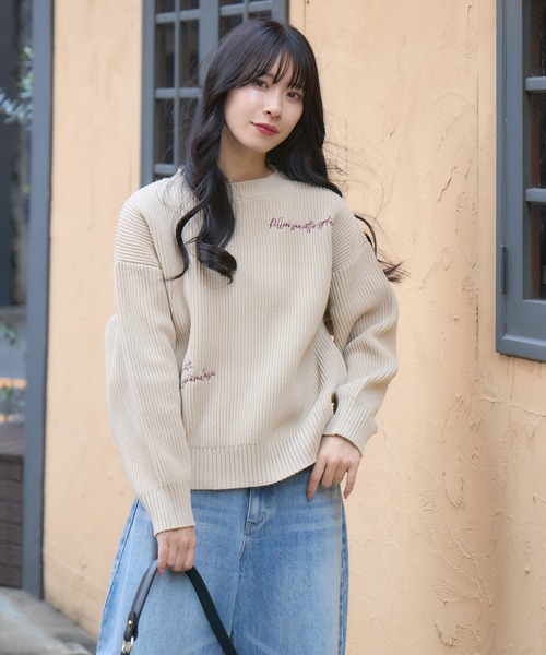 KATHARINE ROSS（キャサリンロス）の「【Pillini/ピリーニ】PILLINI刺繍ロゴニット（ニット/セーター・レディース・ブラック/ベージュ/ネイビー・MEDIUM）」の9枚目の写真