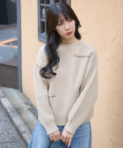 KATHARINE ROSS（キャサリンロス）の「【Pillini/ピリーニ】PILLINI刺繍ロゴニット（ニット/セーター・レディース・ブラック/ベージュ/ネイビー・MEDIUM）」の10枚目の写真