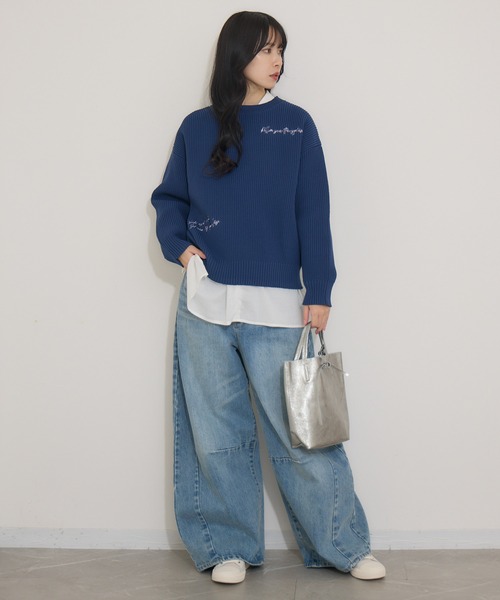 KATHARINE ROSS（キャサリンロス）の「【Pillini/ピリーニ】PILLINI刺繍ロゴニット（ニット/セーター・レディース・ブラック/ベージュ/ネイビー・MEDIUM）」の12枚目の写真